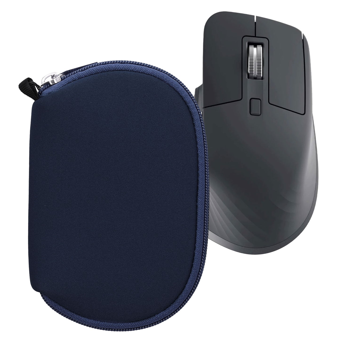 kwmobile Hülle kompatibel mit Logitech MX Master 3 / Master 3S / Master 2S - Neopren Hülle für PC Mouse Schutzhülle - Computer Maus Tasche - Neopren Tasche für PC-Maus - Dunkelblau Dunkelblau  