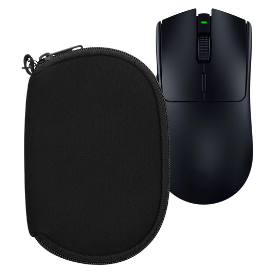 kwmobile Hülle kompatibel mit Razer Viper V3 Pro - Neopren Hülle für PC Mouse Schutzhülle - Computer Maus Tasche - Neopren Tasche für PC-Maus - Schwarz Schwarz  