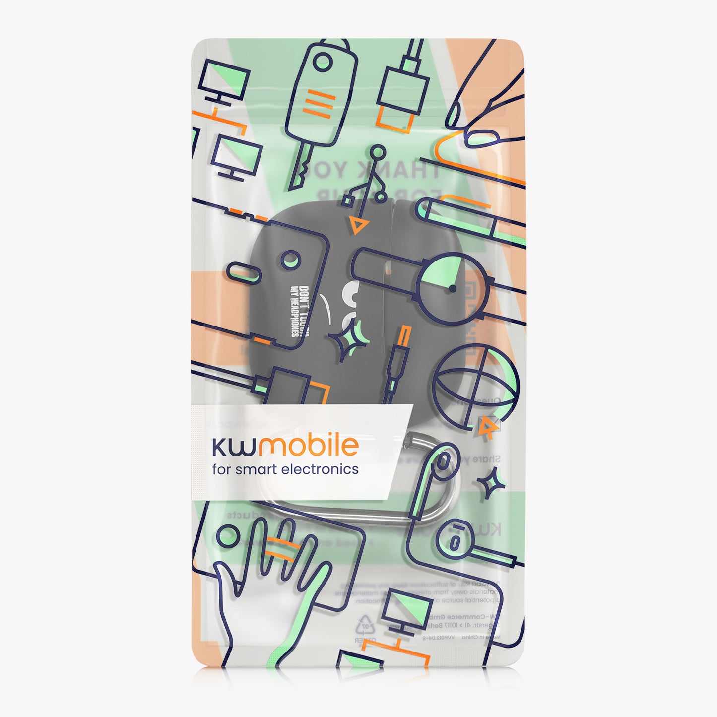 Silikon Hülle für Apple Airpods 4 Don't touch my Headphones Design