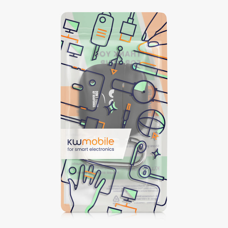 Silikon Hülle für Apple Airpods 4 Don't touch my Headphones Design
