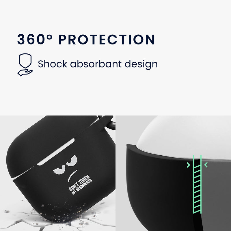 Silikon Hülle für Apple Airpods 4 Don't touch my Headphones Design