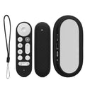 kwmobile 2x Hülle für Fernbedienung und Streaming Gerät kompatibel mit Google TV Streamer 4K - Silikon Case Set für TV Zubehör in Schwarz Schwarz  
