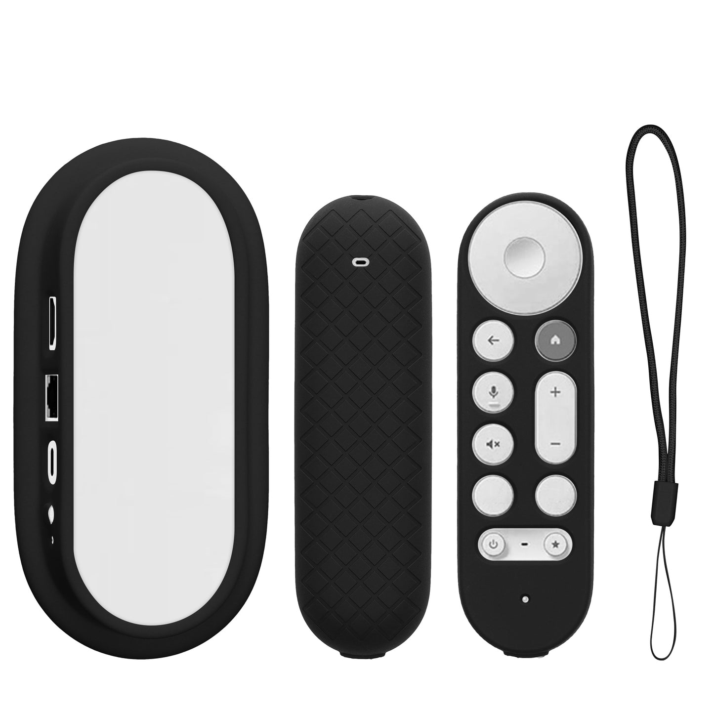 kwmobile Hülle für Fernbedienung und Streaming Gerät kompatibel mit Google TV Streamer 4K Set für TV Zubehör