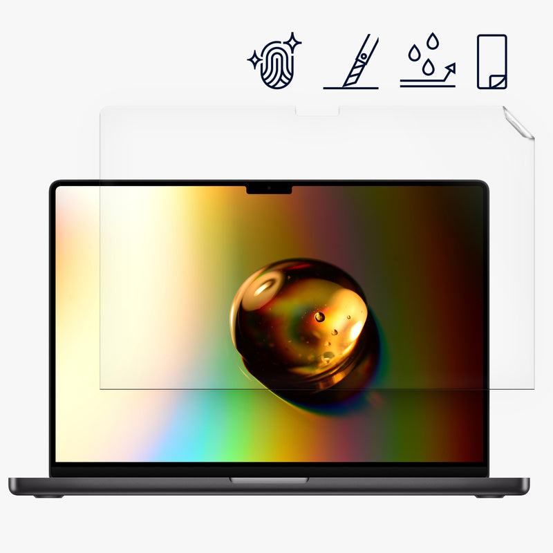 Displayschutzfolie kompatibel mit Apple Macbook Pro 14.2 M4 A3112 / A3185 / A3401 / M3 A2992 / M2 A2779