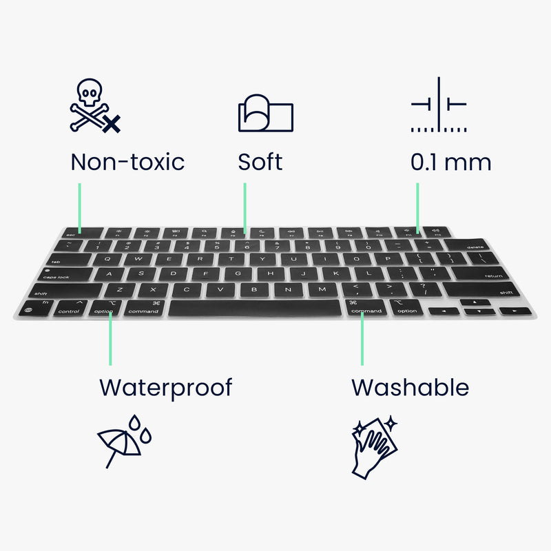 kwmobile Tastaturschutz für Apple Macbook Pro 14.2 2024 M4 A3112 / A3185 / A3401 QWERTY US Keyboard Cover Abdeckung