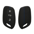 kwmobile Autoschlüssel Schutzhülle kompatibel mit MG 3-Tasten ZS MG4 MG5 MG6 Hülle - Schlüsselhülle aus Silikon - in Schwarz Blau Schwarz  [dsg03]