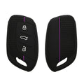 kwmobile Autoschlüssel Schutzhülle kompatibel mit MG 3-Tasten ZS MG4 MG5 MG6 Hülle - Schlüsselhülle aus Silikon - in Schwarz Violett Schwarz  [dsg05]