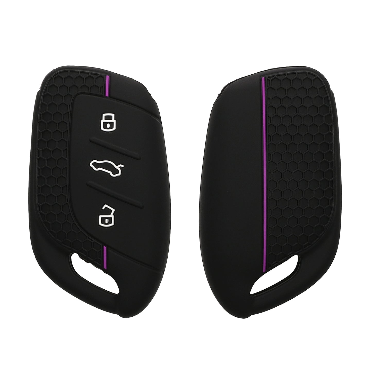 kwmobile Autoschlüssel Schutzhülle kompatibel mit MG 3-Tasten ZS MG4 MG5 MG6 Hülle - Schlüsselhülle aus Silikon - in Schwarz Violett Schwarz  [dsg05]