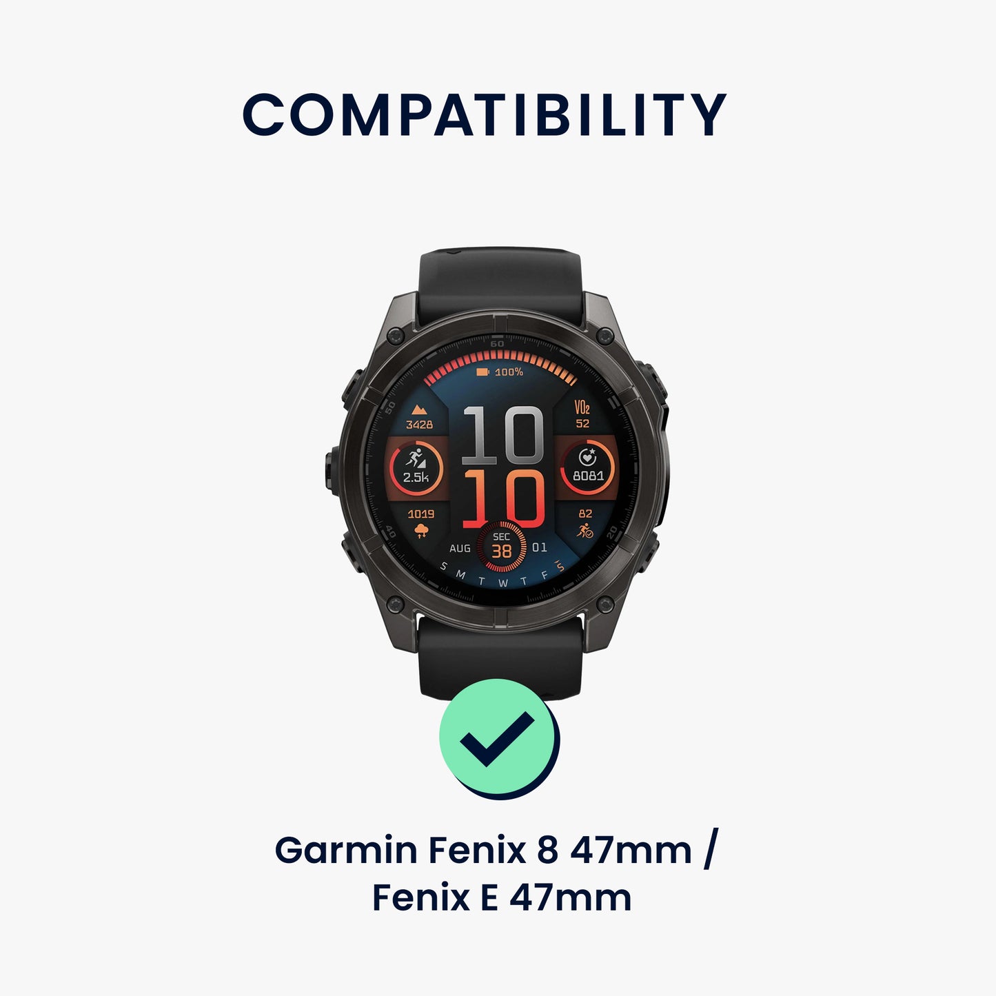 kwmobile Metall Adapter mit 20mm Bandbreite kompatibel mit Garmin Epix 2 / Instinct 2 / Instinct 3 45mm / Fenix 8 47mm Uhrenarmband Smartwatch Armband Anschlussadapter Set aus Metall
