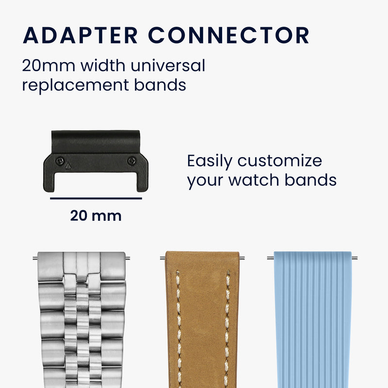 kwmobile Metall Adapter mit 20mm Bandbreite kompatibel mit Garmin Epix 2 / Instinct 2 / Instinct 3 45mm / Fenix 8 47mm Uhrenarmband Smartwatch Armband Anschlussadapter Set aus Metall