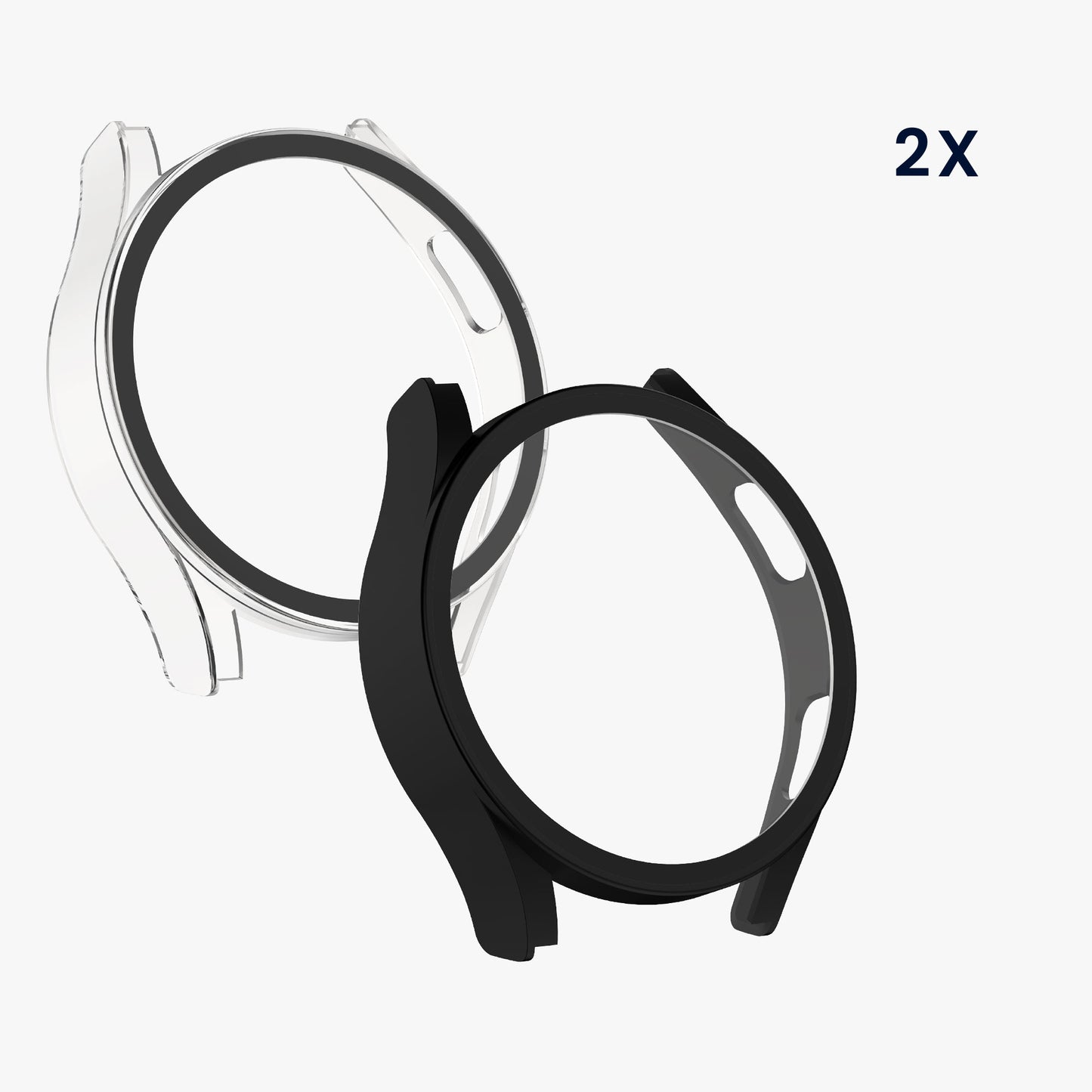 kwmobile Glas Hülle für Samsung Galaxy Watch FE 40mm Schutzhülle Fullbody Fitnesstracker Case Set