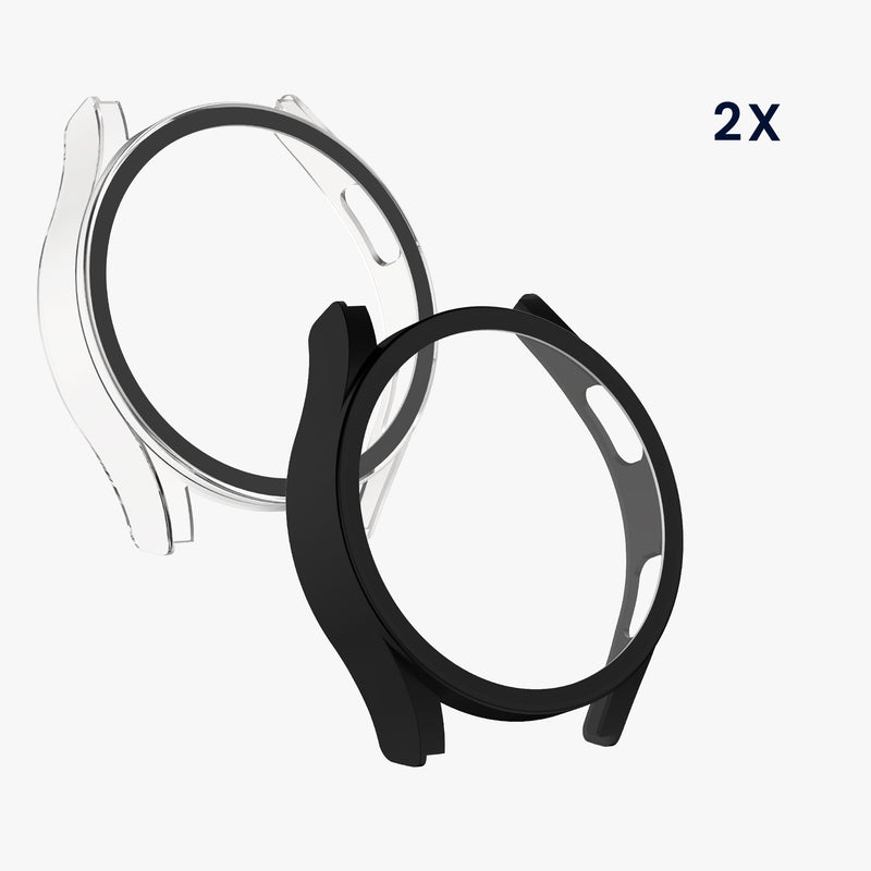 kwmobile Glas Hülle für Samsung Galaxy Watch FE 40mm Schutzhülle Fullbody Fitnesstracker Case Set