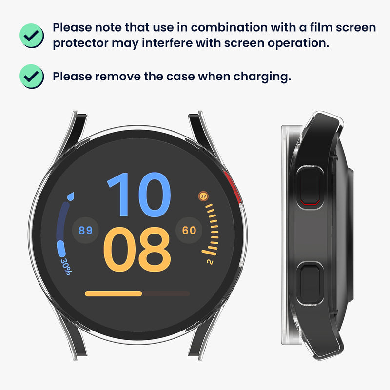 kwmobile Glas Hülle für Samsung Galaxy Watch FE 40mm Schutzhülle Fullbody Fitnesstracker Case Set