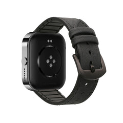kwmobile Kunstleder Ersatzarmband kompatibel mit CMF by Nothing Watch Pro (D395) Armband - Sportarmband aus Kunstleder und Silikon mit Uhrenverschluss Schwarz  