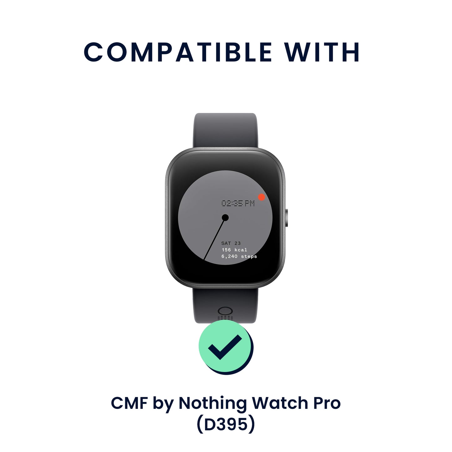 kwmobile Ersatzarmband kompatibel mit CMF by Nothing Watch Pro (D395) Armband Sportarmband mit Uhrenverschluss