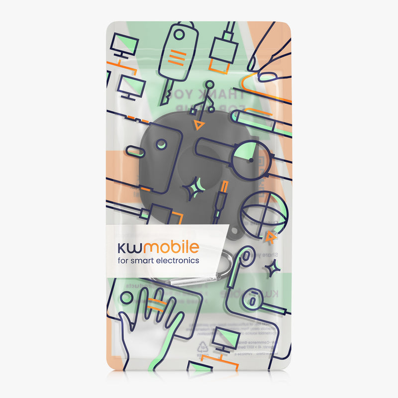 kwmobile 2-in1 Hülle kompatibel mit Beats Fit Pro - Kopfhörer Case kompatibel mit Airtag - Schutzhülle mit Karabiner