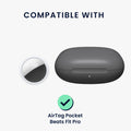 kwmobile 2-in1 Hülle kompatibel mit Beats Fit Pro - Kopfhörer Case kompatibel mit Airtag - Schutzhülle mit Karabiner
