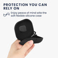 kwmobile 2-in1 Hülle kompatibel mit Beats Fit Pro - Kopfhörer Case kompatibel mit Airtag - Schutzhülle mit Karabiner