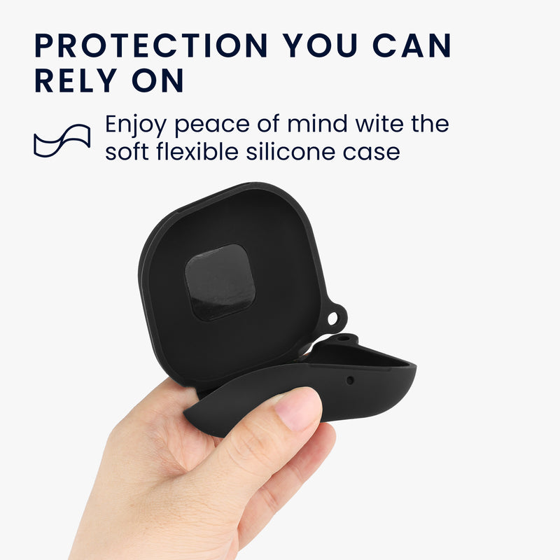 kwmobile 2-in1 Hülle kompatibel mit Beats Fit Pro - Kopfhörer Case kompatibel mit Airtag - Schutzhülle mit Karabiner