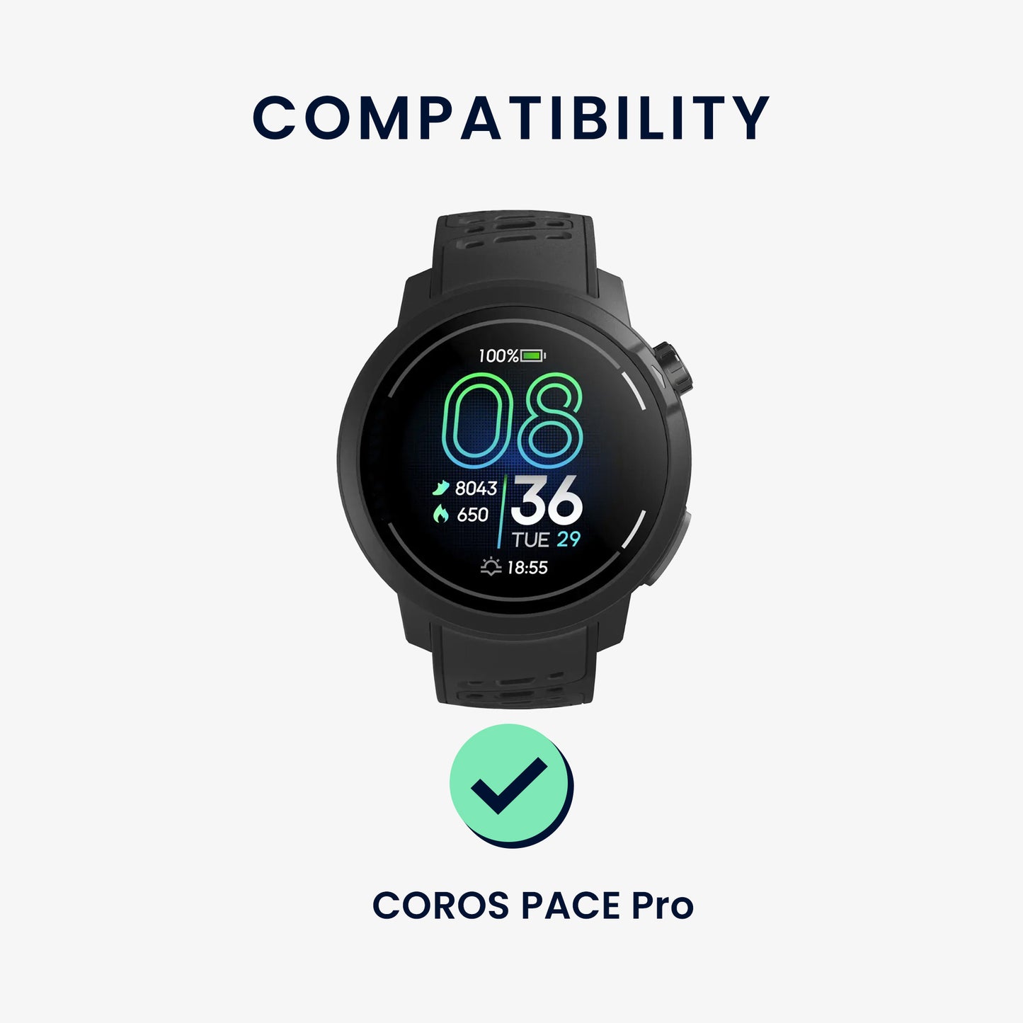 kwmobile Silikon Uhrenarmband für COROS PACE Pro Armband Ersatzarmband für Fitnesstracker Wechselarmband Smartwatch