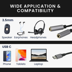 kwmobile USB C Kopfhörer Splitter für USB C Headphone / Headset USB C Adapter - USB-C auf Klinke Audio Kabel Splitter