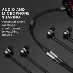 kwmobile USB C Kopfhörer Splitter für USB C Headphone / Headset USB C Adapter - USB-C auf Klinke Audio Kabel Splitter