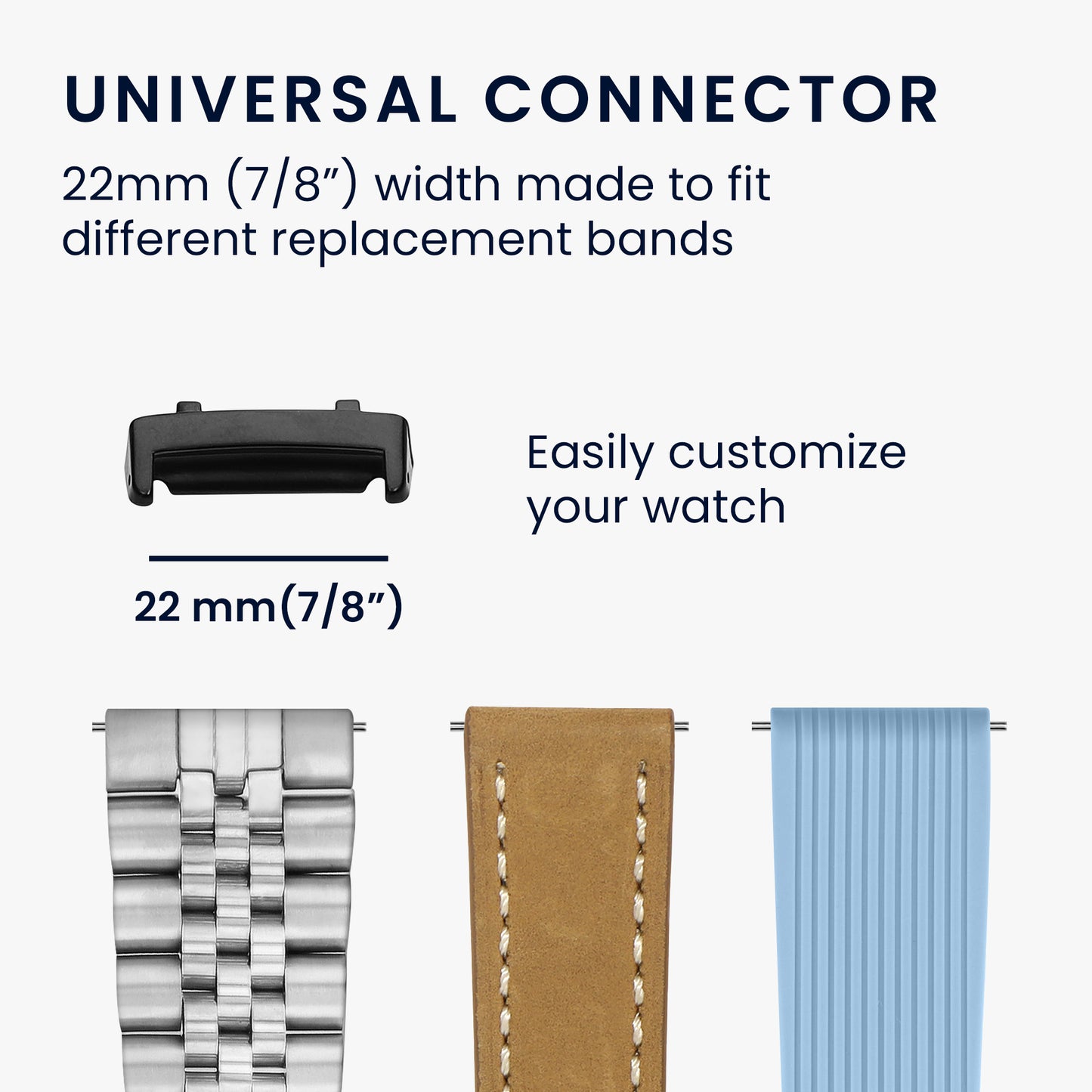 kwmobile Metall Adapter mit 22mm Bandbreite kompatibel mit Amazfit T-Rex 3 Uhrenarmband Smartwatch Armband Anschlussadapter Set