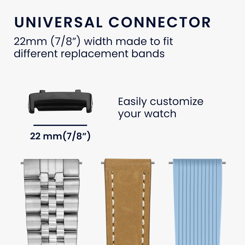 kwmobile Metall Adapter mit 22mm Bandbreite kompatibel mit Amazfit T-Rex 3 Uhrenarmband Smartwatch Armband Anschlussadapter Set