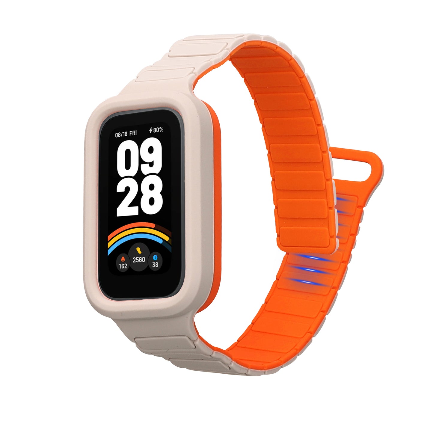kwmobile Ersatzarmband kompatibel mit Xiaomi Redmi Band 3 / Smart Band 9 Active Armband - Fitnesstracker Silikon Band mit Magnetverschluss Weiß  [dsg02]