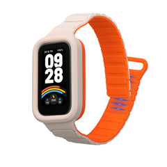 kwmobile Ersatzarmband kompatibel mit Xiaomi Redmi Band 3 / Smart Band 9 Active Armband - Fitnesstracker Silikon Band mit Magnetverschluss Weiß  [dsg02]