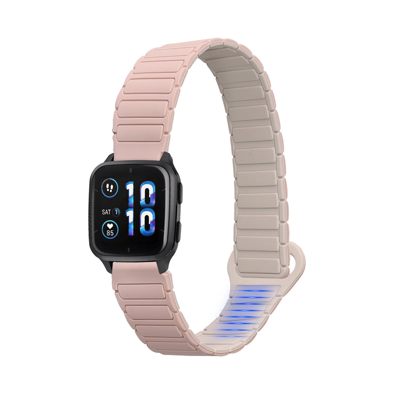 kwmobile Ersatzarmband kompatibel mit Garmin Venu Sq 2 Music / Sq 2 / Vivoactive 6 / Vivoactive 5 Armband - Fitnesstracker Silikon Band mit Magnetverschluss Altrosa  [dsg01]