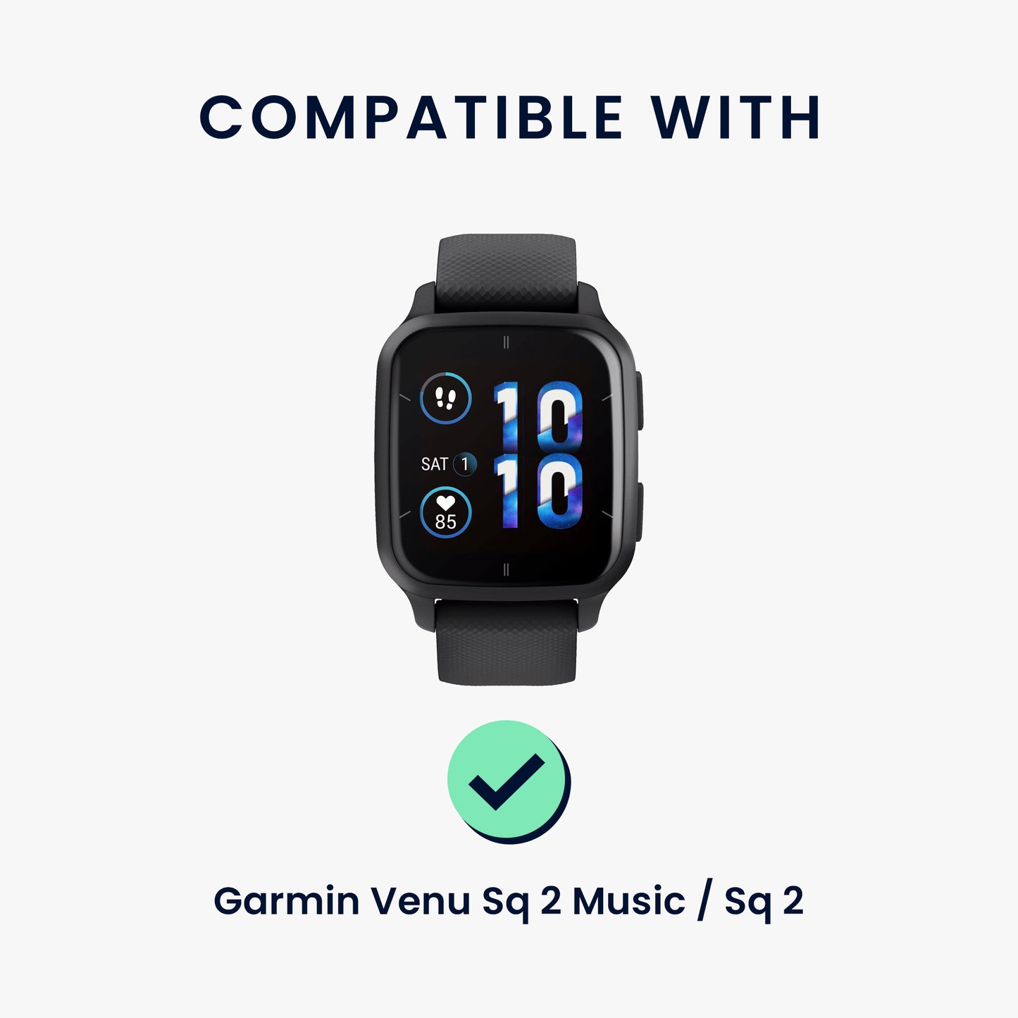 kwmobile Ersatzarmband kompatibel mit Garmin Venu Sq 2 Music / Sq 2 / Vivoactive 6 / Vivoactive 5 Armband - Fitnesstracker Band mit Magnetverschluss