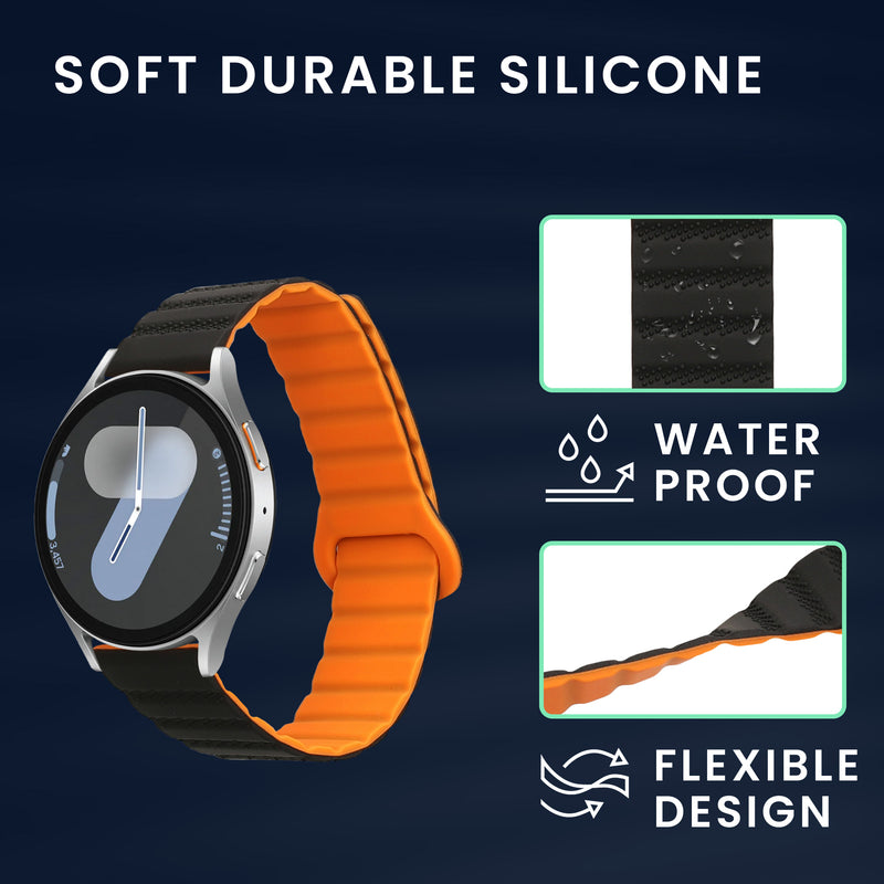 kwmobile Ersatzarmband kompatibel mit Samsung Galaxy Watch 4 / 5 / 6 Galaxy Watch 7 / FE Armband - Fitnesstracker Band mit Magnetverschluss