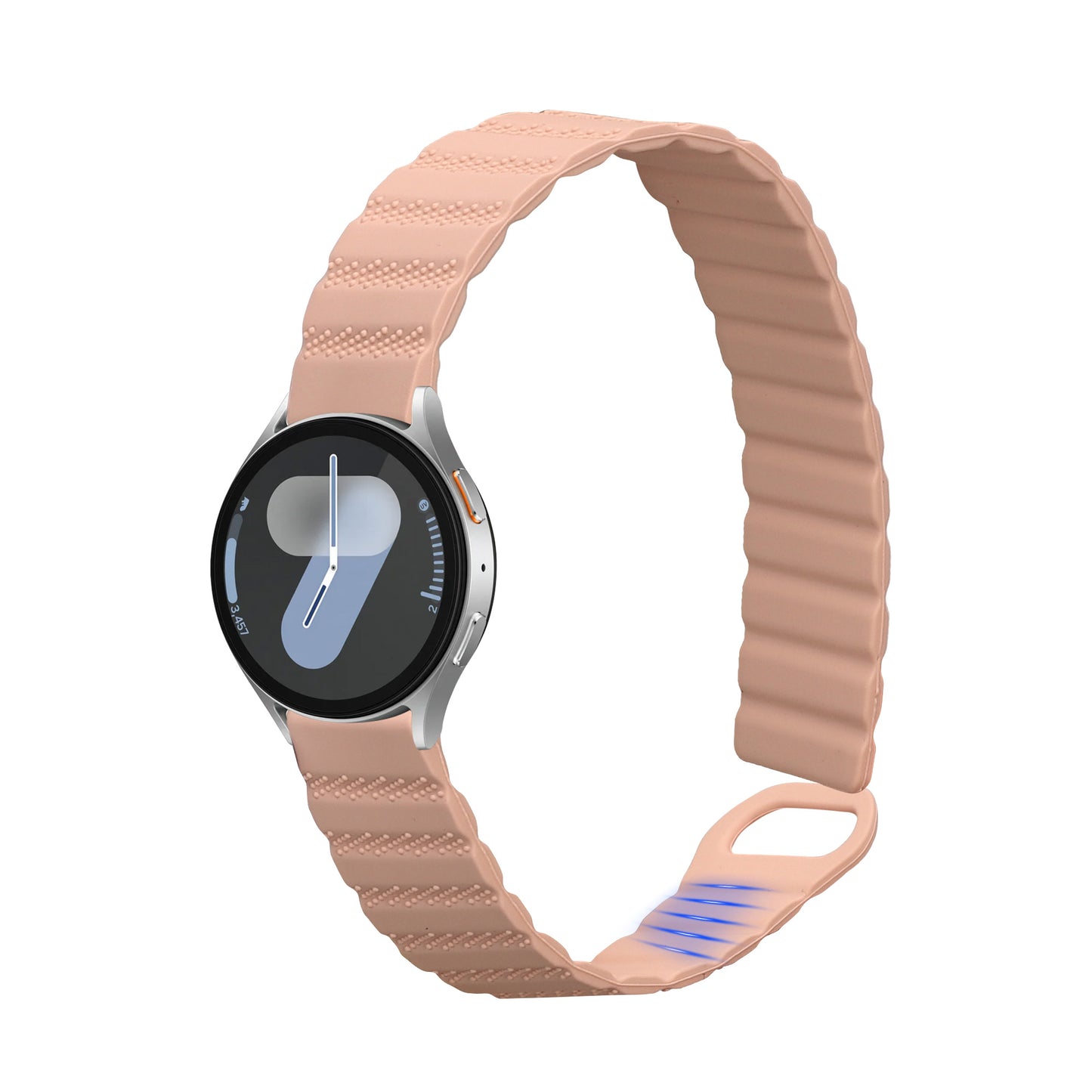 kwmobile Ersatzarmband kompatibel mit Samsung Galaxy Watch 4 / 5 / 6 Galaxy Watch 7 / FE Armband - Fitnesstracker Silikon Band mit Magnetverschluss Altrosa  [dsg02]