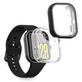 kwmobile 2x Schutzhülle kompatibel mit Xiaomi Redmi Watch 5 / Redmi Watch5 eSIM Hülle - Fullbody Cover Set aus Silikon - Transparent Schwarz Transparent  [dsg01]