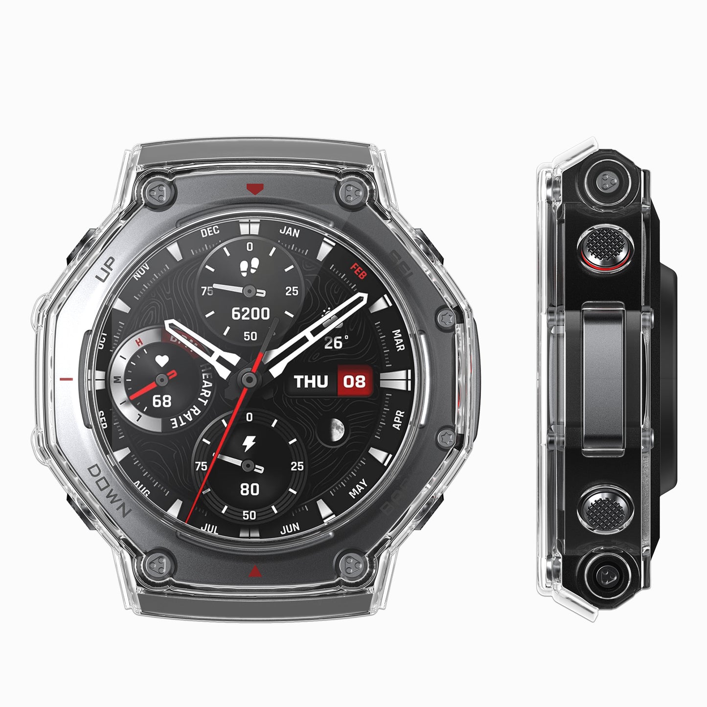 kwmobile Sport Schutzhülle kompatibel mit Huami Amazfit T-Rex 3 Hülle Case ohne Tracker