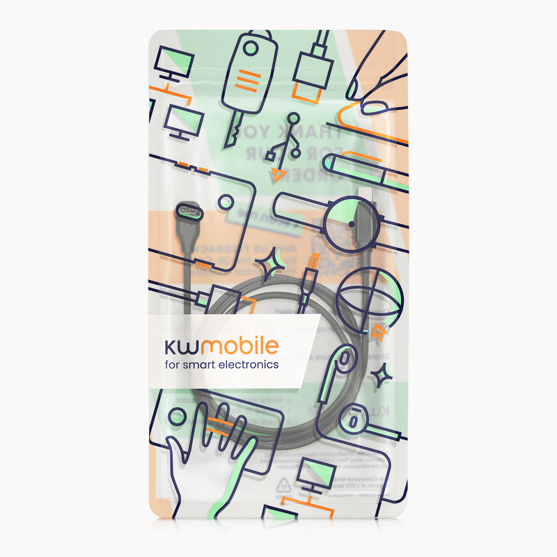 kwmobile USB C Ladekabel kompatibel mit Garmin Smartwatch Instinct / Fenix / Vivoactive / Venu / Vivosmart - Kabel Charger - Smart Watch Typ C Ersatzkabel - Fitnesstracker Aufladekabel