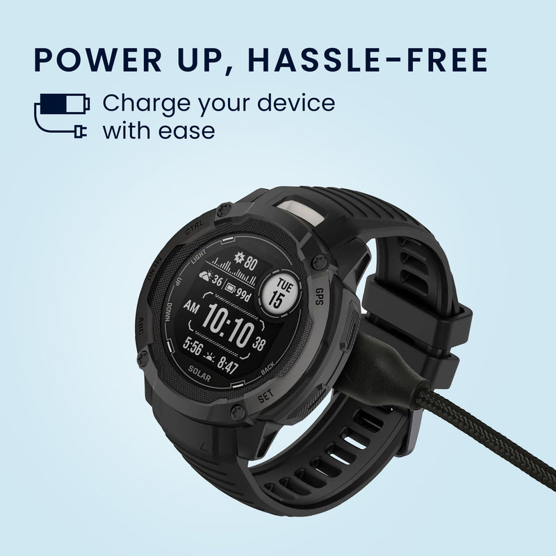 kwmobile USB C Ladekabel kompatibel mit Garmin Smartwatch Instinct / Fenix / Vivoactive / Venu / Vivosmart - Kabel Charger - Smart Watch Typ C Ersatzkabel - Fitnesstracker Aufladekabel