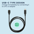 kwmobile USB C Ladekabel kompatibel mit Garmin Smartwatch Instinct / Fenix / Vivoactive / Venu / Vivosmart - Kabel Charger - Smart Watch Typ C Ersatzkabel - Fitnesstracker Aufladekabel