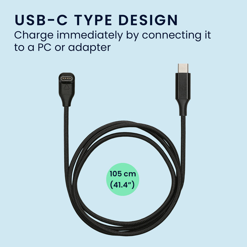 kwmobile USB C Ladekabel kompatibel mit Garmin Smartwatch Instinct / Fenix / Vivoactive / Venu / Vivosmart - Kabel Charger - Smart Watch Typ C Ersatzkabel - Fitnesstracker Aufladekabel