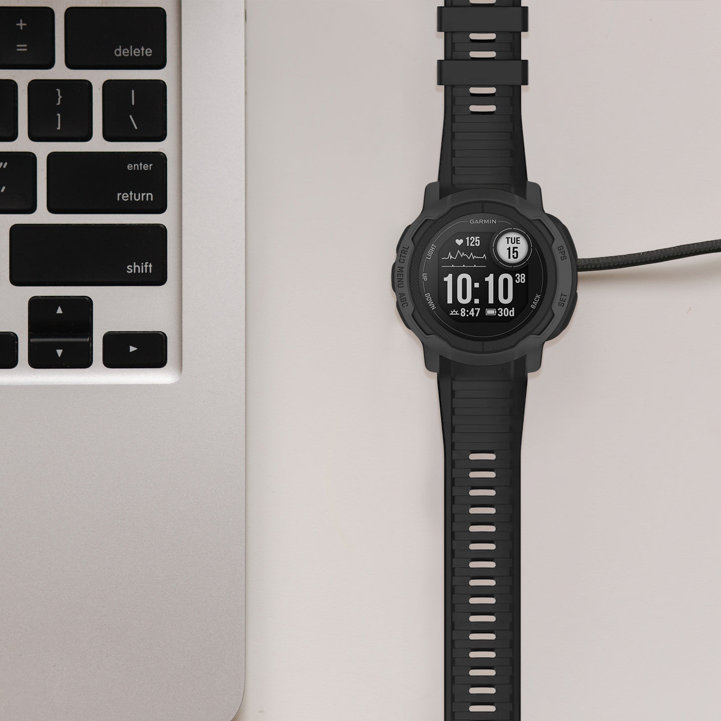 kwmobile USB C Ladekabel kompatibel mit Garmin Smartwatch Instinct / Fenix / Vivoactive / Venu / Vivosmart - Kabel Charger - Smart Watch Typ C Ersatzkabel - Fitnesstracker Aufladekabel