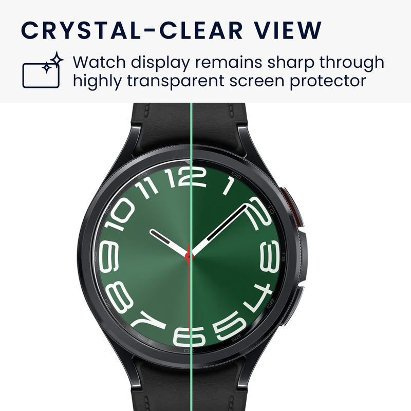 kwmobile Schutzglas kompatibel mit Samsung Galaxy Watch 6 Classic 47mm Folie Displayschutz für Smartwatch Fitness Tracker