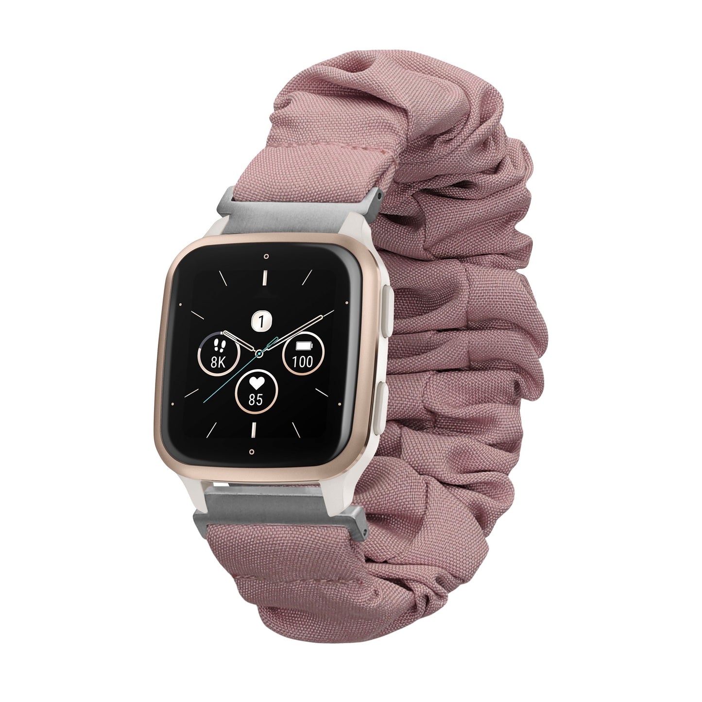kwmobile Ersatz Armband kompatibel mit Garmin Venu Sq 2 Music / Sq 2 / Vivoactive 6 / Vivoactive 5 - Smartwatch Scrunchie Haargummi Design Lavendel - Innenmaße 14 - 19 cm Lavendel  [dsg01]