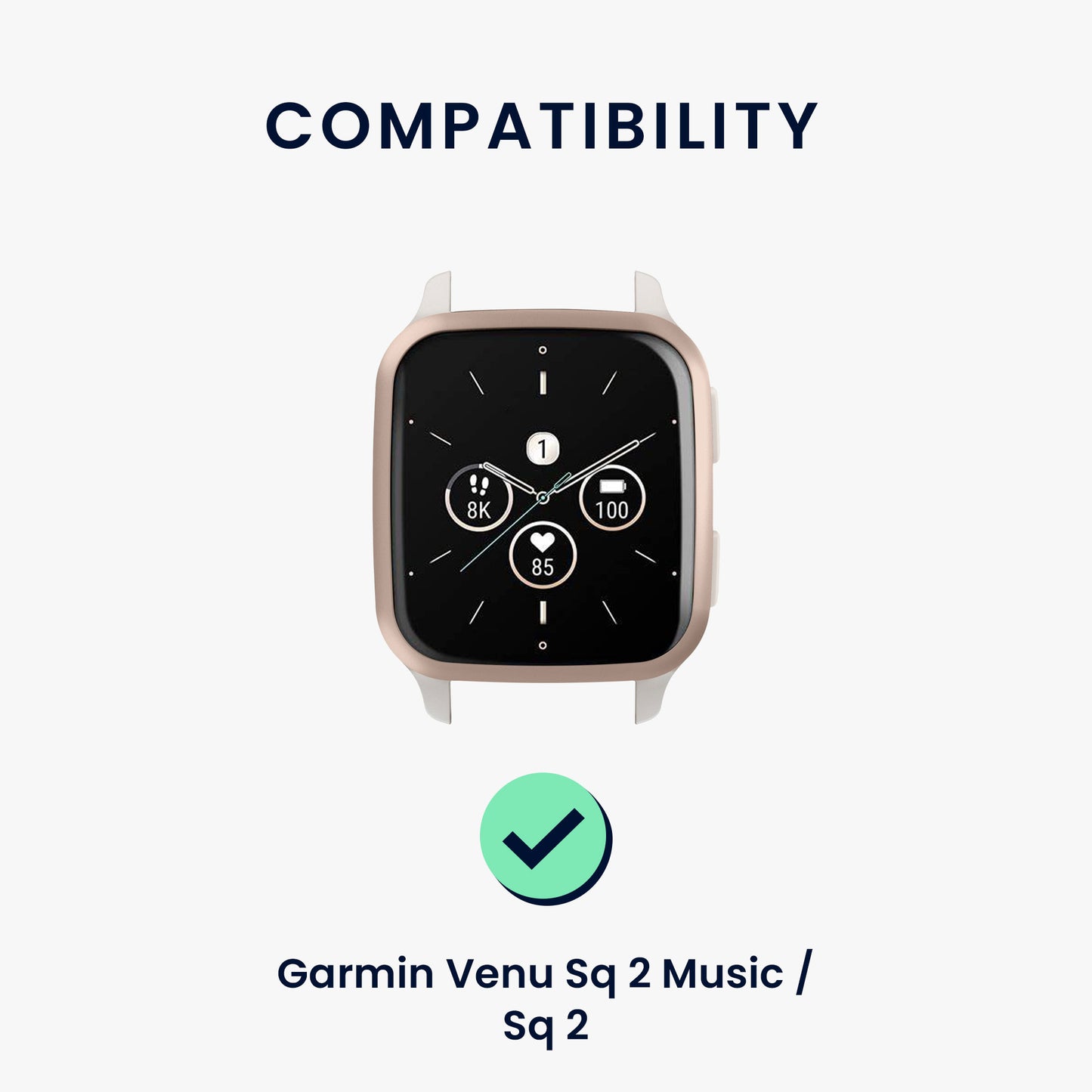 kwmobile Ersatz Armband kompatibel mit Garmin Venu Sq 2 Music / Sq 2 / Vivoactive 6 / Vivoactive 5 - Smartwatch Scrunchie Haargummi Design - Innenmaße 14 - 19 cm
