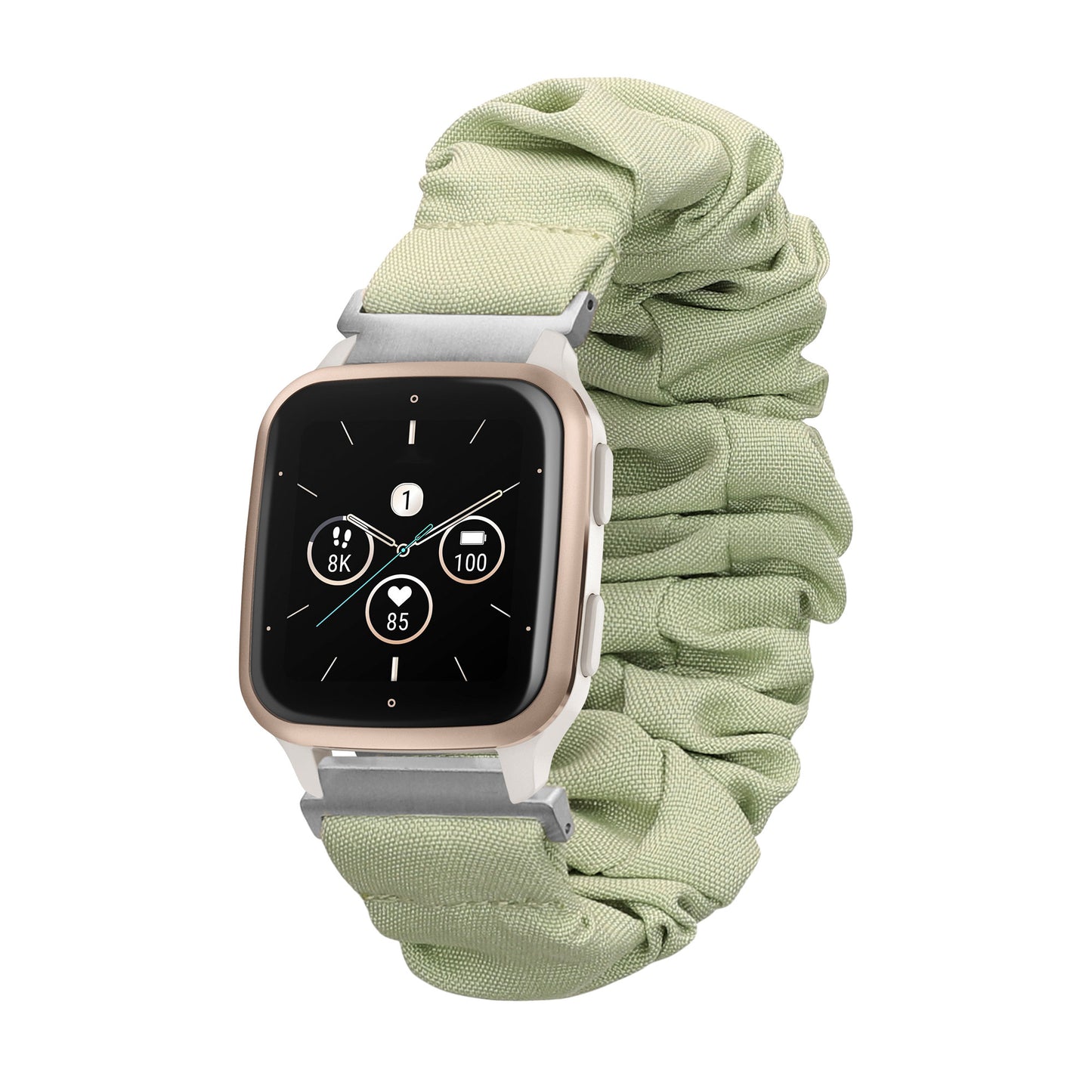kwmobile Ersatz Armband kompatibel mit Garmin Venu Sq 2 Music / Sq 2 / Vivoactive 6 / Vivoactive 5 - Smartwatch Scrunchie Haargummi Design Pastellgrün - Innenmaße 14 - 19 cm Pastellgrün  [dsg02]
