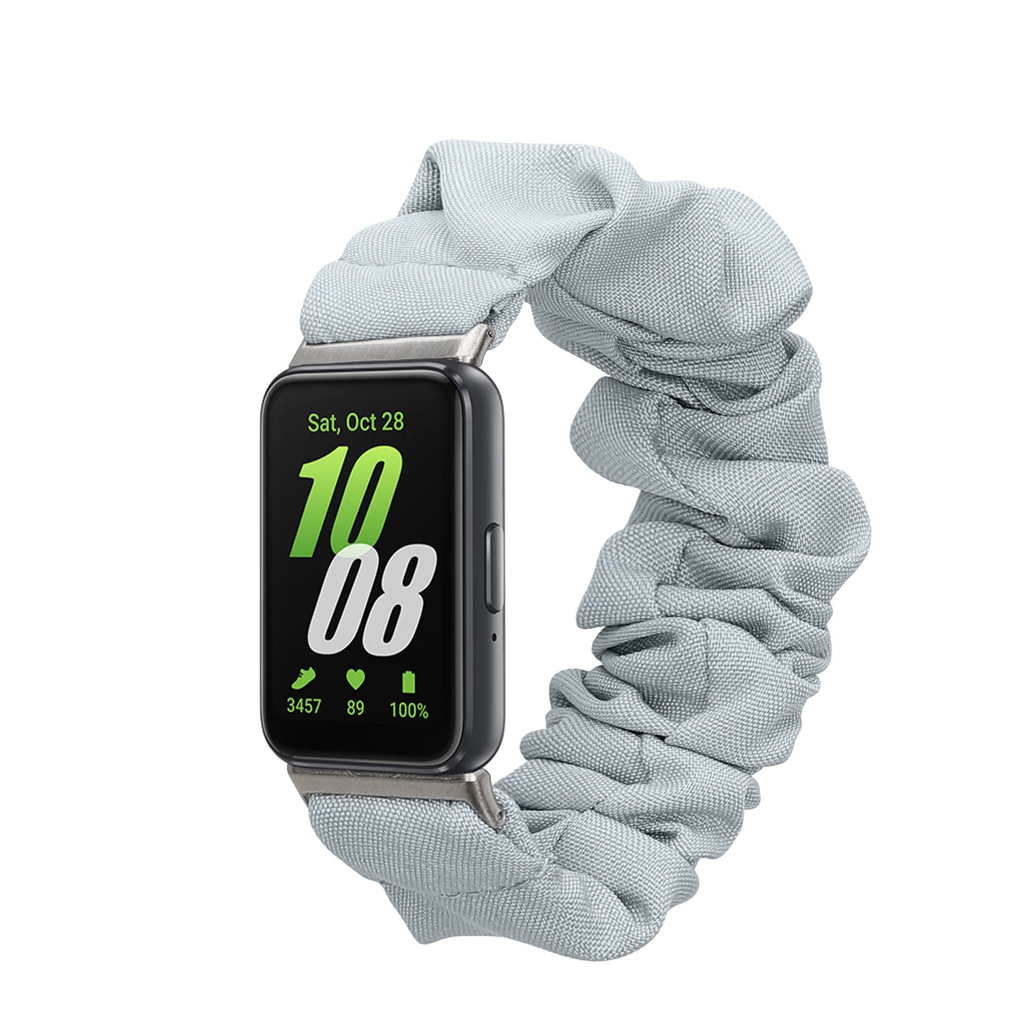 kwmobile Ersatz Armband kompatibel mit Samsung Galaxy Fit 3 - Smartwatch Scrunchie Haargummi Design Hellblau - Innenmaße 14 - 19 cm Hellblau  