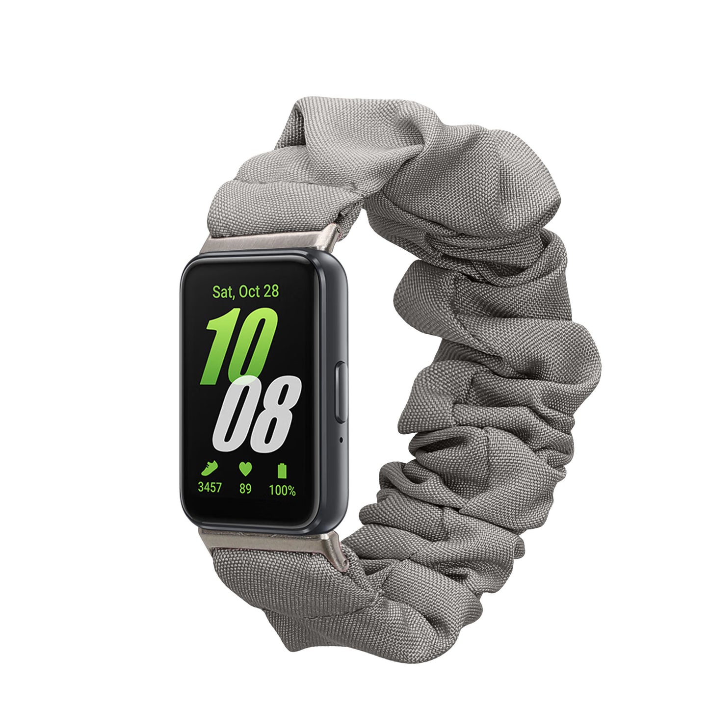 kwmobile Ersatz Armband kompatibel mit Samsung Galaxy Fit 3 - Smartwatch Scrunchie Haargummi Design Grau - Innenmaße 14 - 19 cm Grau  