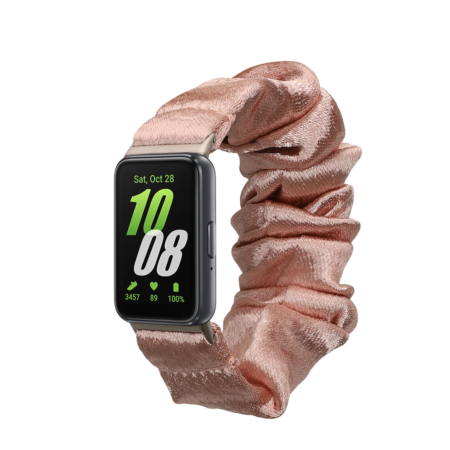 kwmobile Ersatz Armband kompatibel mit Samsung Galaxy Fit 3 - Smartwatch Scrunchie Haargummi Design Metallic Gold - Innenmaße 14 - 19 cm Metallic Gold  