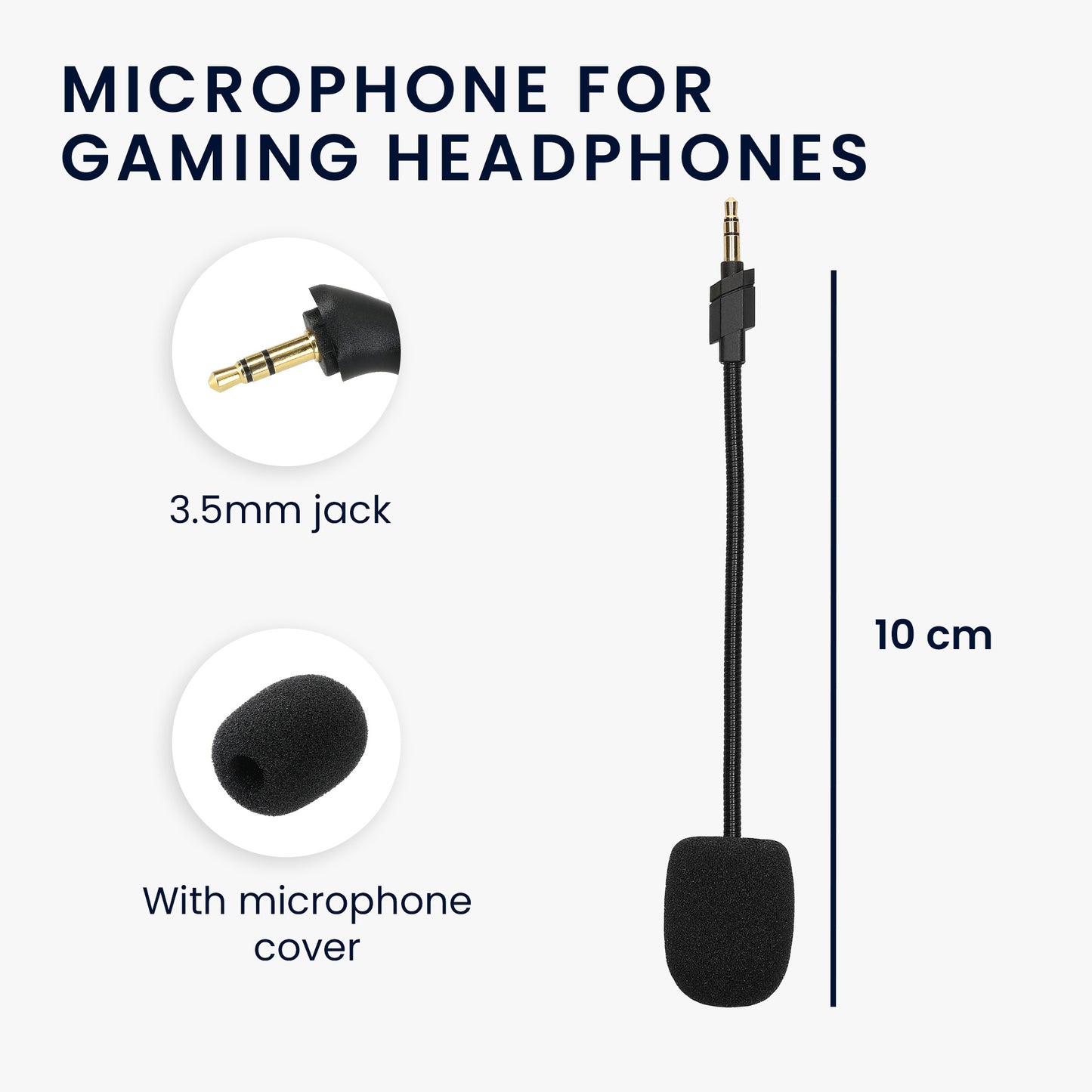 kwmobile Ersatz Kopfhörer Mikrofon kompatibel mit Logitech G733 Headset - Gaming Headphones Mikrofon mit 3,5 mm Klinkenstecker