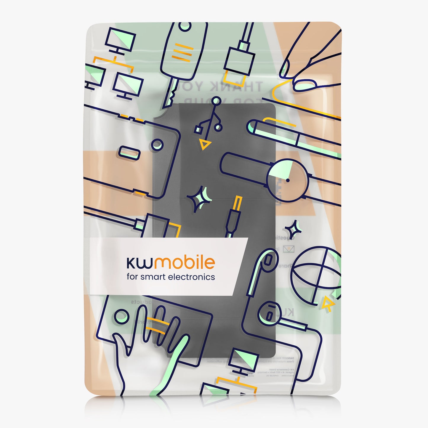 kwmobile Selbstklebender Laptop Organizer - Halterung Aufbewahrung für SSD externe Festplatte HDD Zubehör - Tasche für Wireless Mouse / Portable SSD / Portable HDD